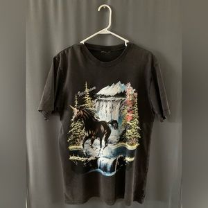 Ice Cream Unicorn Short Sleeve Knit Tee T-Shirt | Size: Large | Black